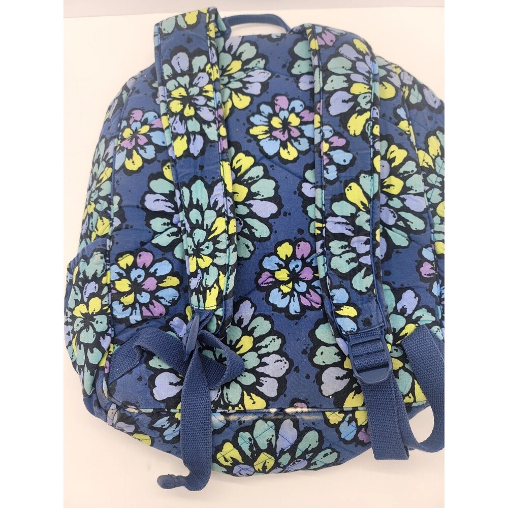 Vera Bradley Blue Floral Backpack Indigo Pop Medium Quilted School Cottagecore - Picture 2 of 7